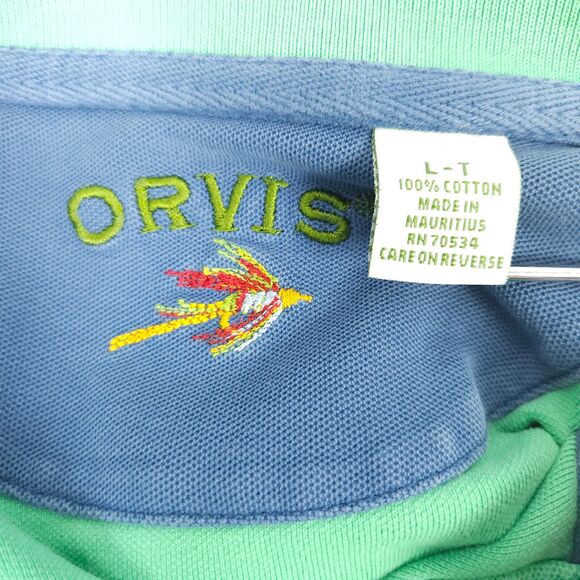 ORVIS Mens Large Green Short Sleeve Signature Style Fly Fishing Golf Polo Shirt - Picture 5 of 9